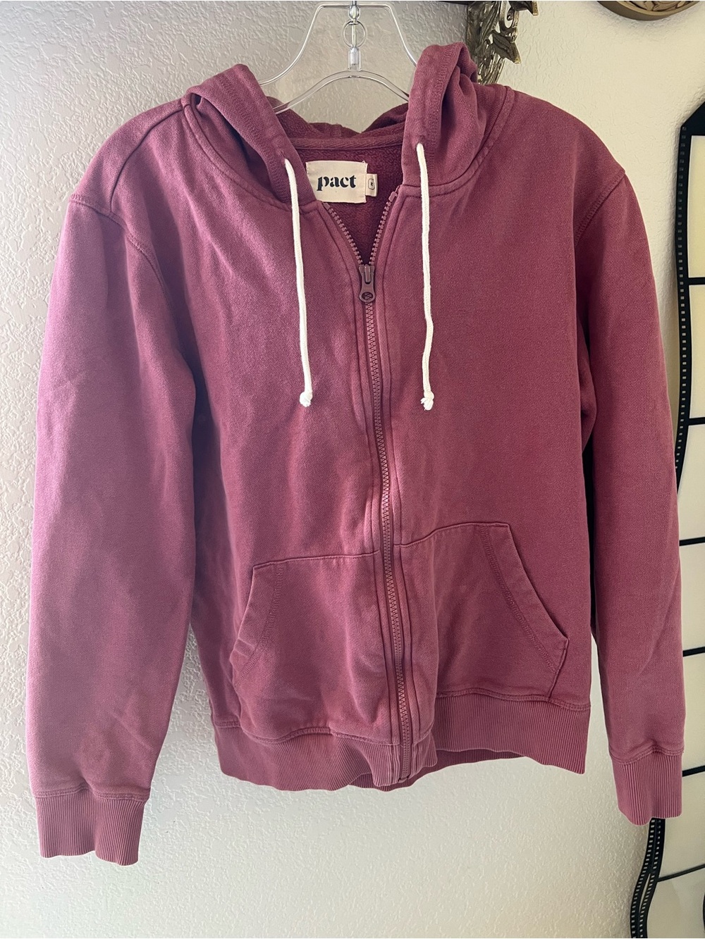 Pact Women’s Zip-Up Hoodie Jacket in Pink Mauve
